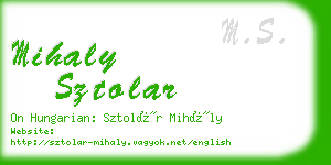 mihaly sztolar business card